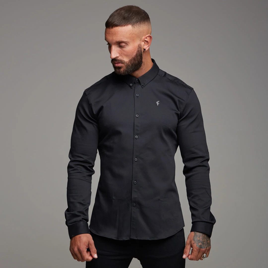 Father Sons Super Slim Stretch Black Denim Long Sleeve (Silver Emblem) - FS295 - Image 15