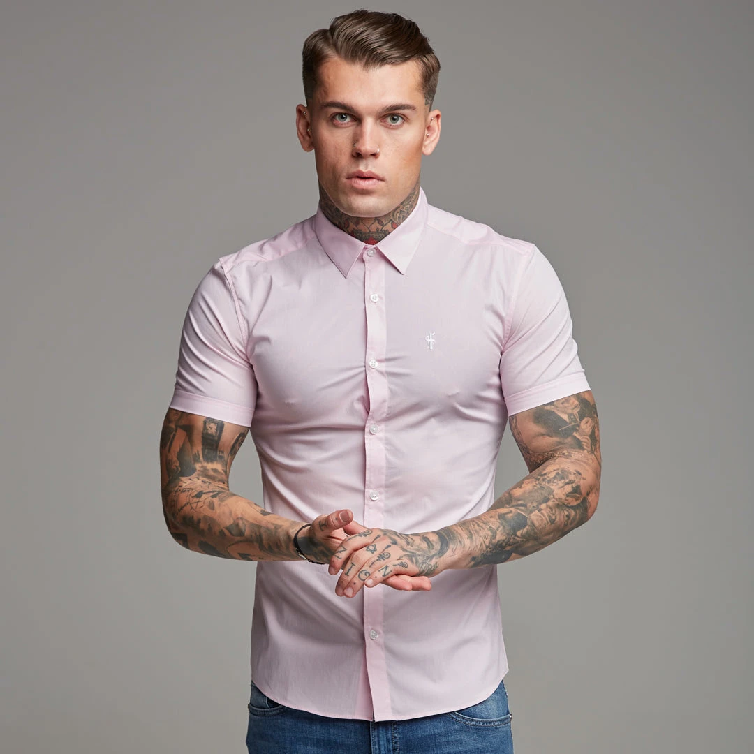 Father Sons Super Slim Stretch Classic Pink Short Sleeve - FS184 - Image 3