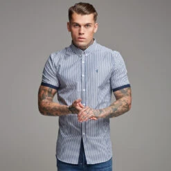 Father Sons Classic Navy White Stripe Short Sleeve - FS245 (LAST CHANCE)