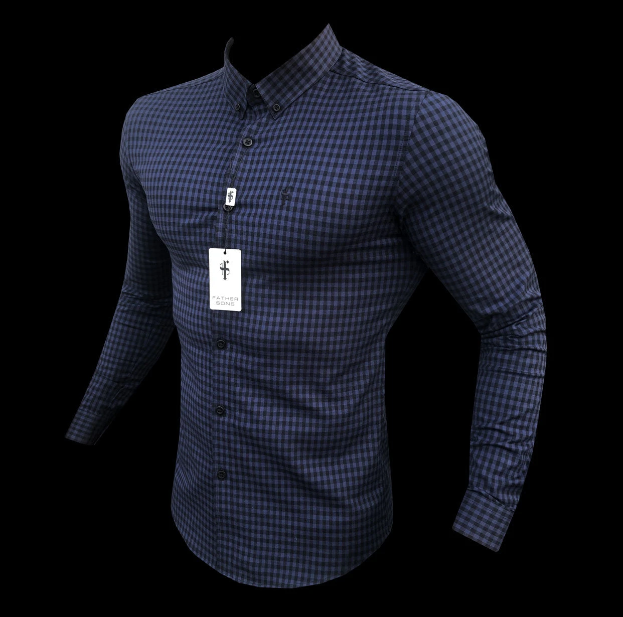 Father Sons Super Slim Ultra Stretch Blue & Black Check - FS474 - Image 3