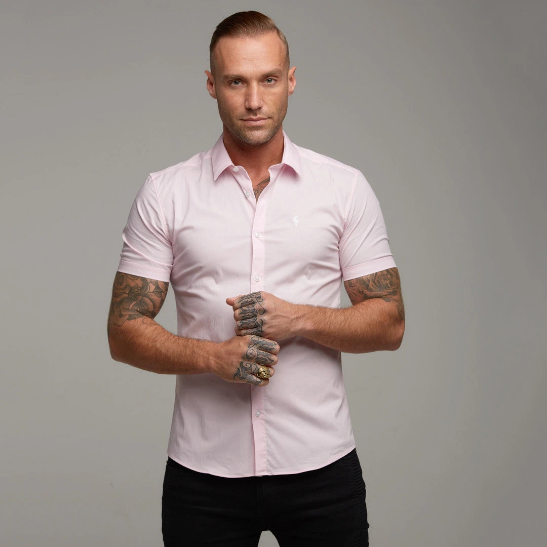 Father Sons Super Slim Stretch Classic Pink Short Sleeve - FS184 - Image 4