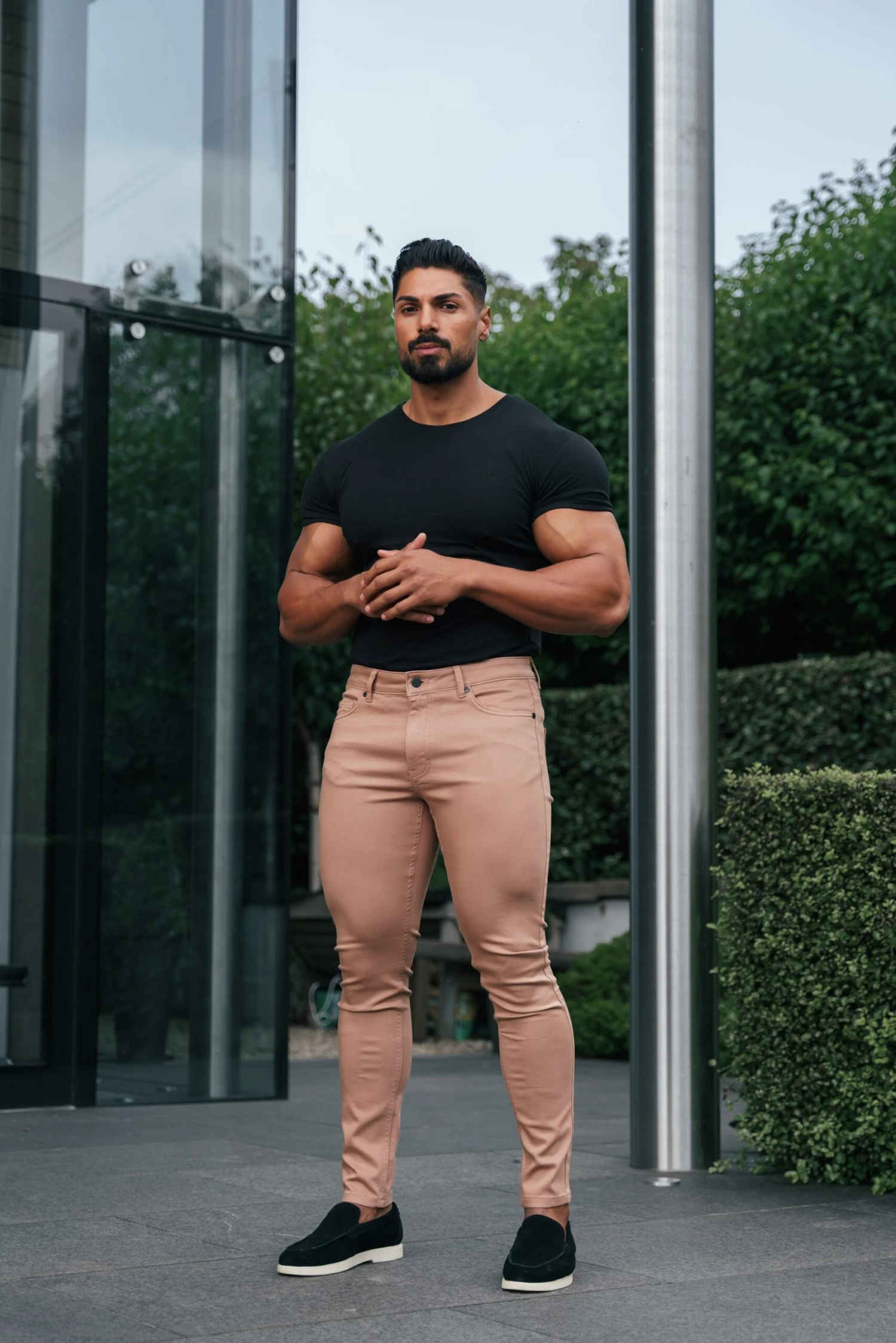 FS Slim Stretch Coffee Sateen Trousers - FSH1146 - Image 3