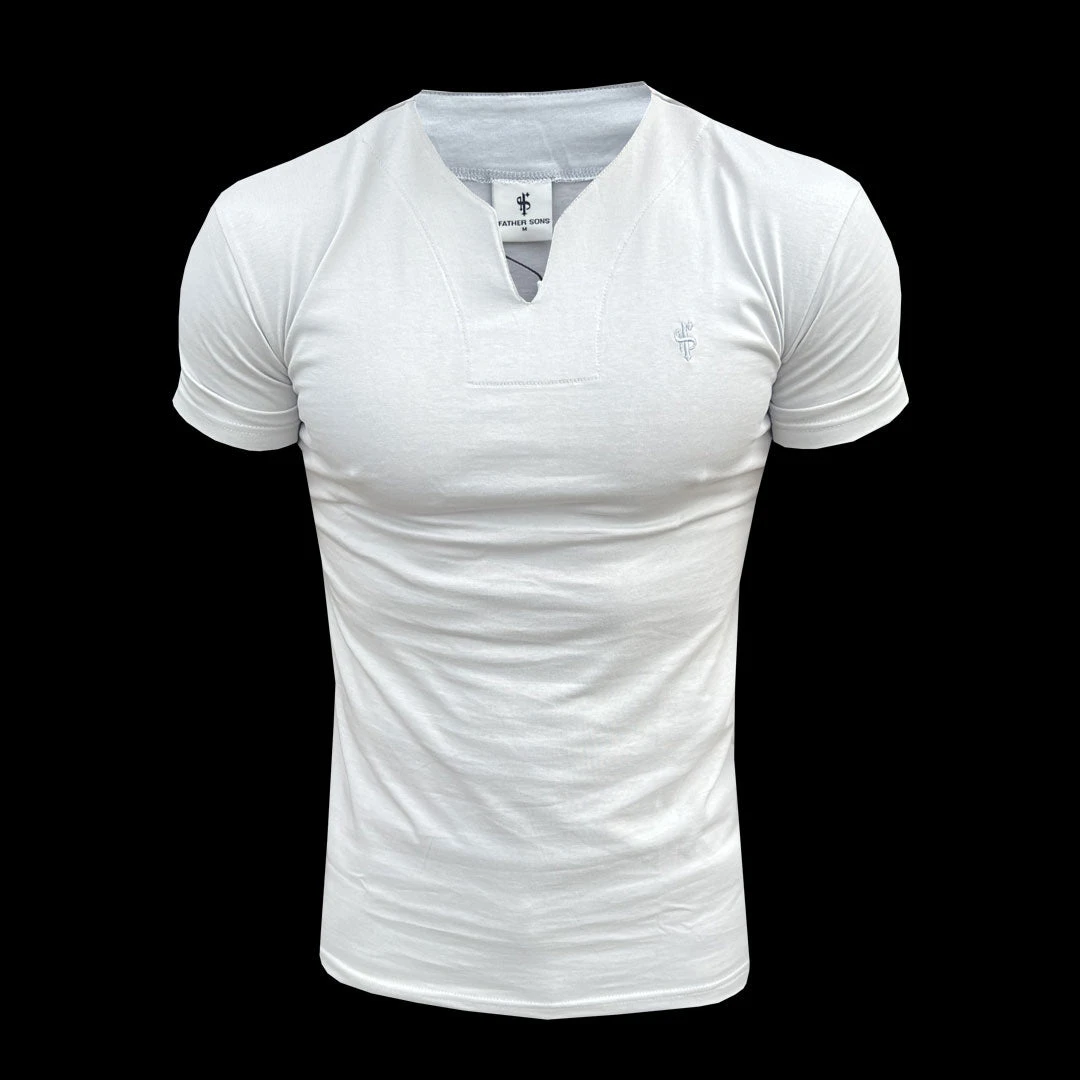 Father Sons Advanced V Neck Crew Short Sleeve Light Grey - FSH1013 - Image 2