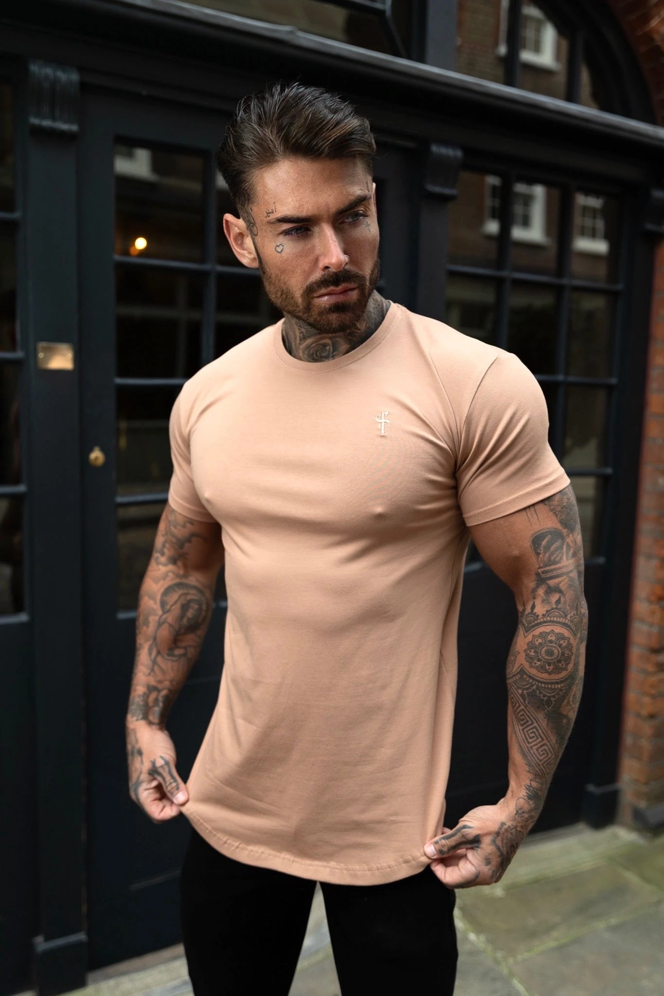 Father Sons Classic Coffee Tonal Curved Hem Crew T Shirt - FSH992 - Image 4