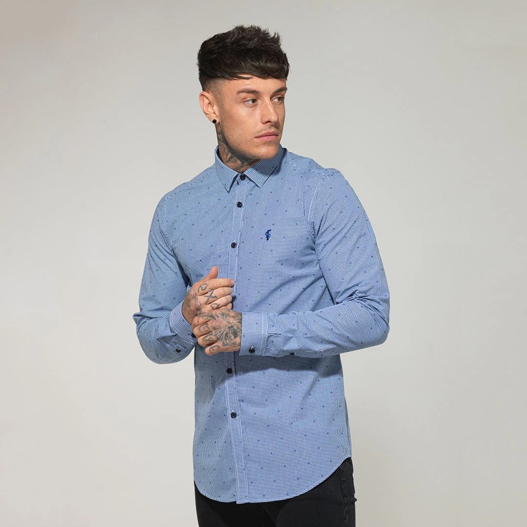 Father Sons Platinum Blue & White Gingham Check - FS108 (LAST CHANCE) - Image 3