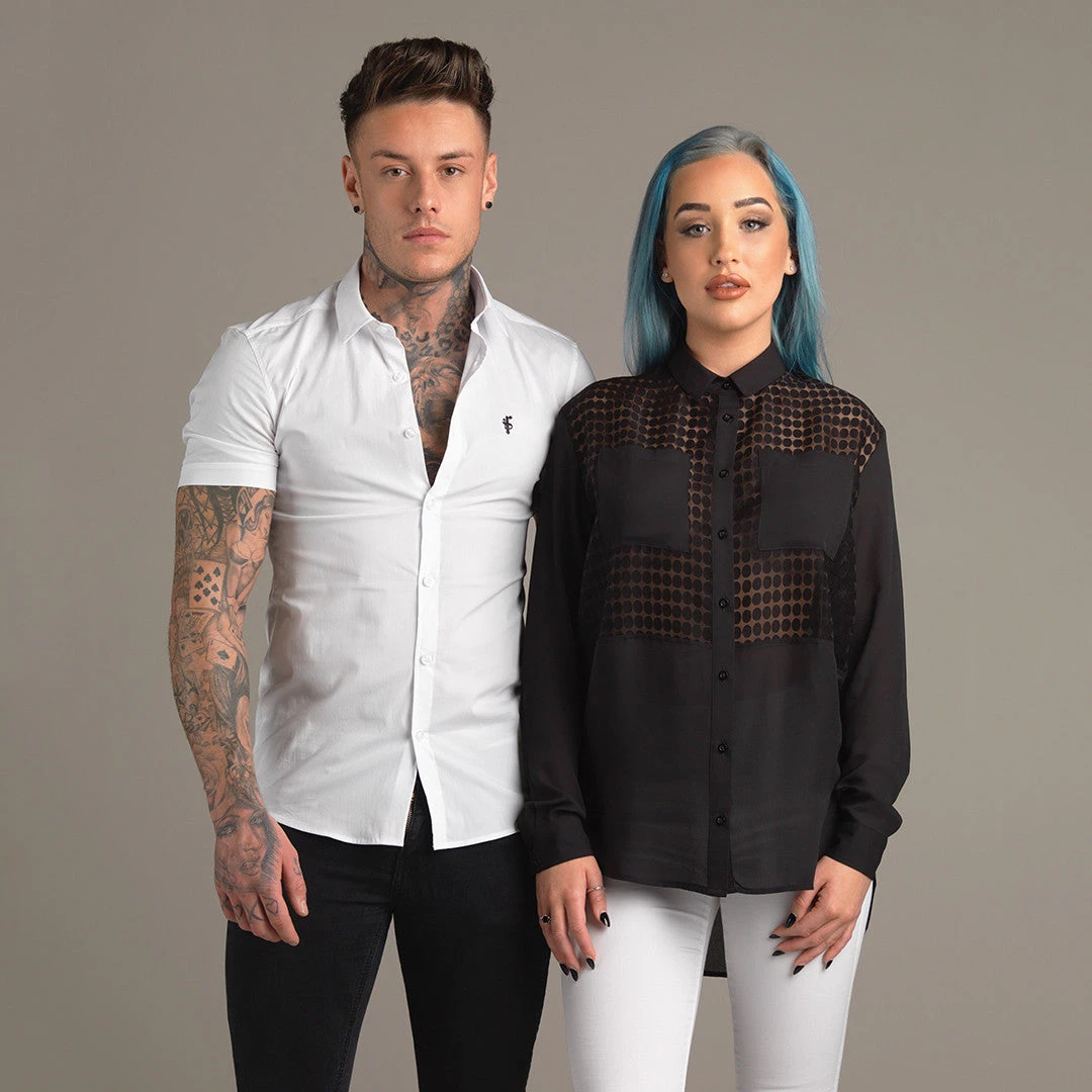 Father Sons Super Slim Stretch Classic White Short Sleeve - FS126 - Image 15