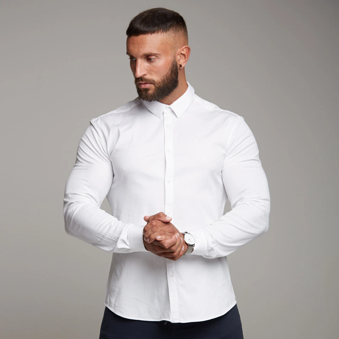 Father Sons Super Slim Luxe Ultra Stretch Classic White Long Sleeve - FS331 - Image 9