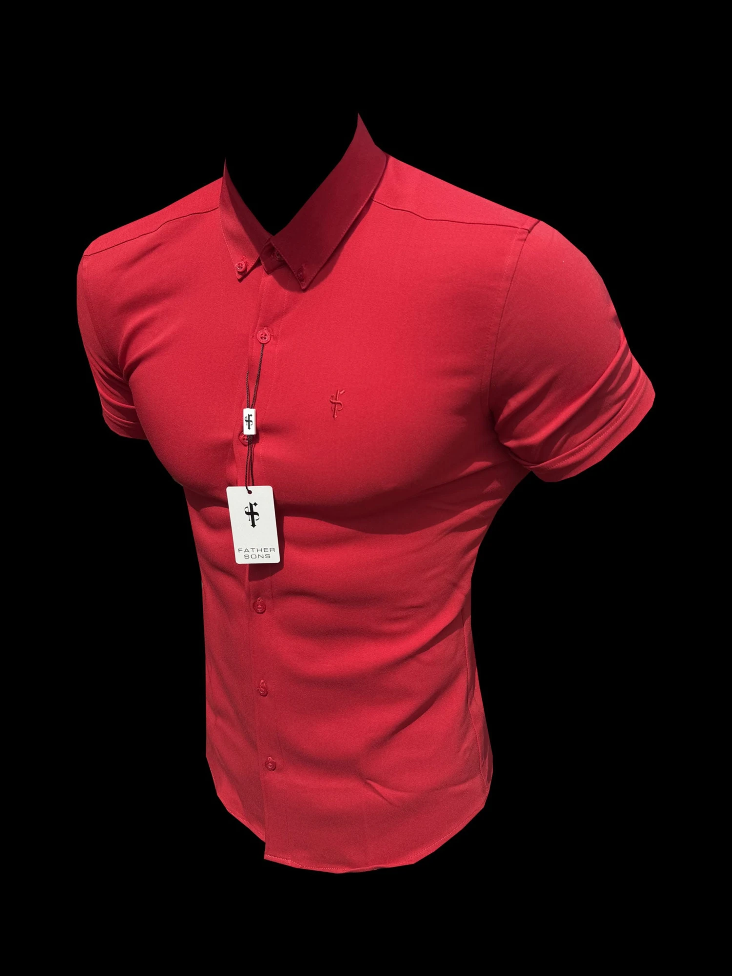 FS Super Slim SS Postbox Red Scuba With Button Down Collar - FS1189 - Image 5