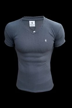 Father Sons Super Slim Charcoal / Silver V Neck Ribbed Crew - FSH1127