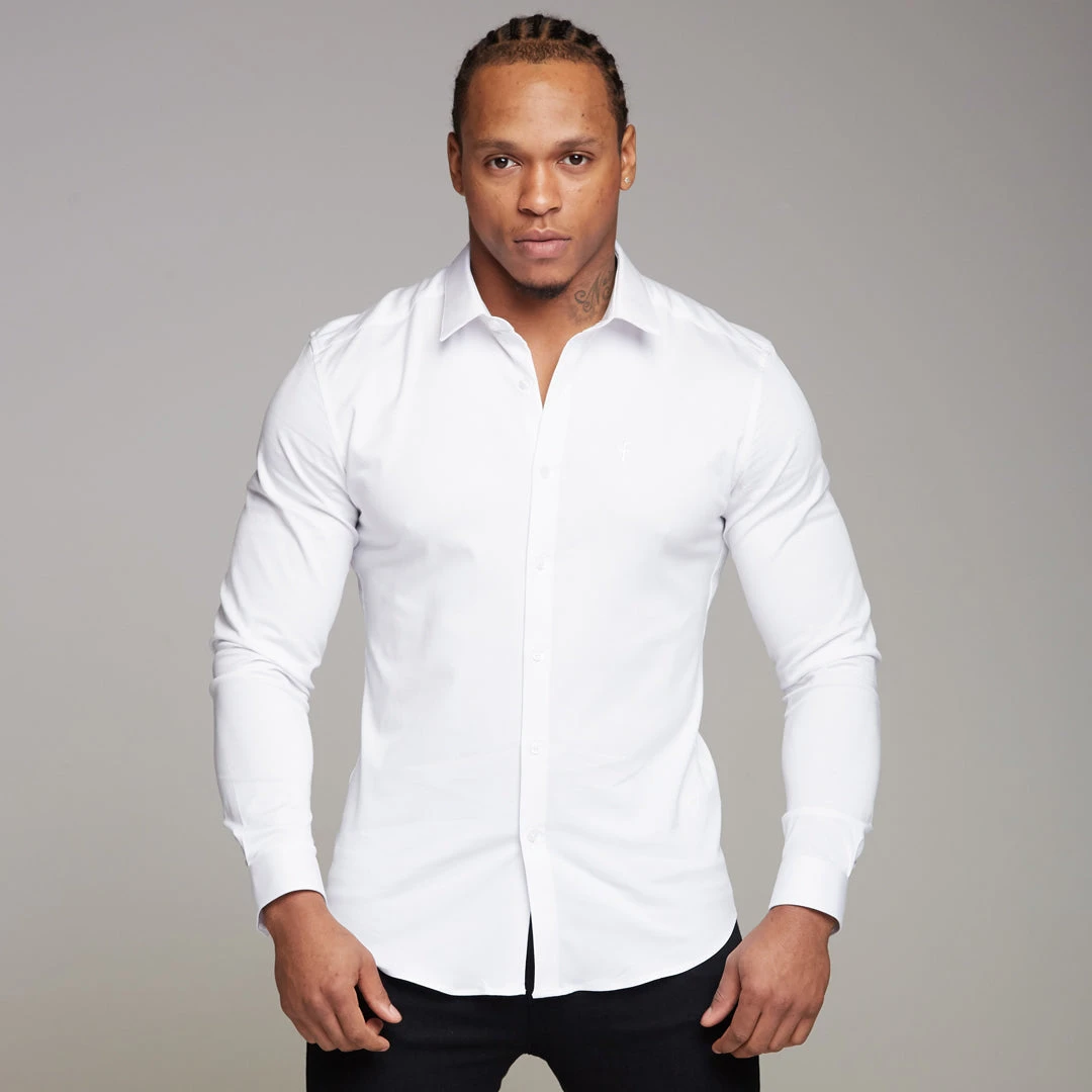 Father Sons Super Slim Luxe Ultra Stretch Classic White Long Sleeve - FS331 - Image 12