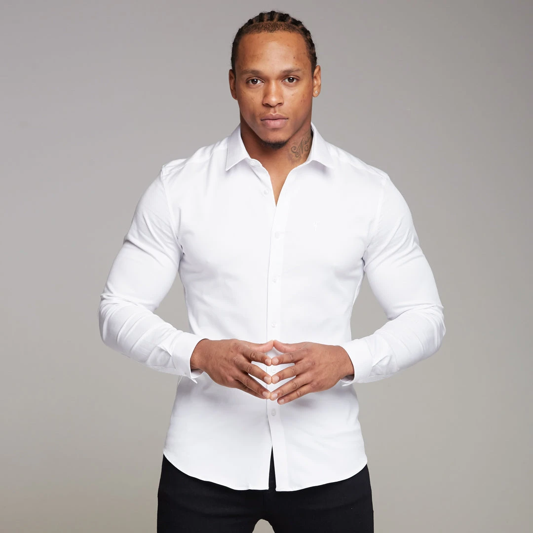 Father Sons Super Slim Luxe Ultra Stretch Classic White Long Sleeve - FS331 - Image 10