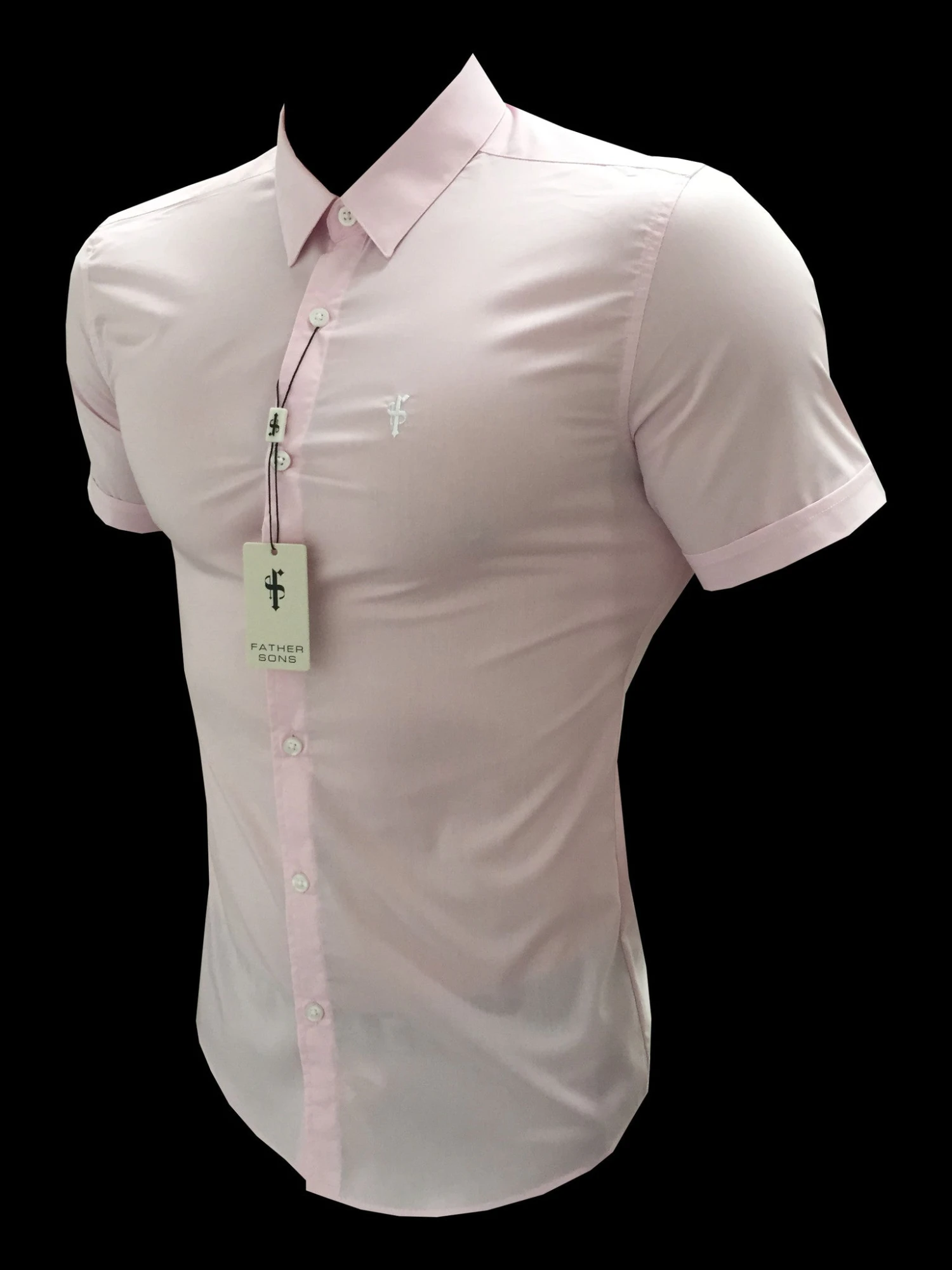 Father Sons Super Slim Stretch Classic Pink Short Sleeve - FS184 - Image 8