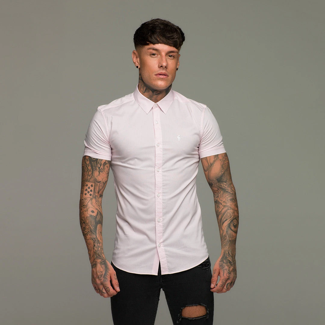 Father Sons Super Slim Stretch Classic Pink Short Sleeve - FS184 - Image 7