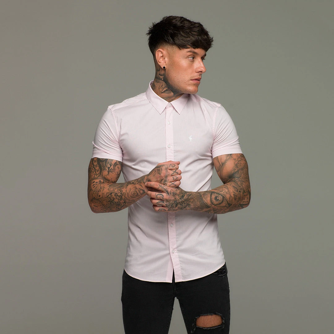 Father Sons Super Slim Stretch Classic Pink Short Sleeve - FS184 - Image 6