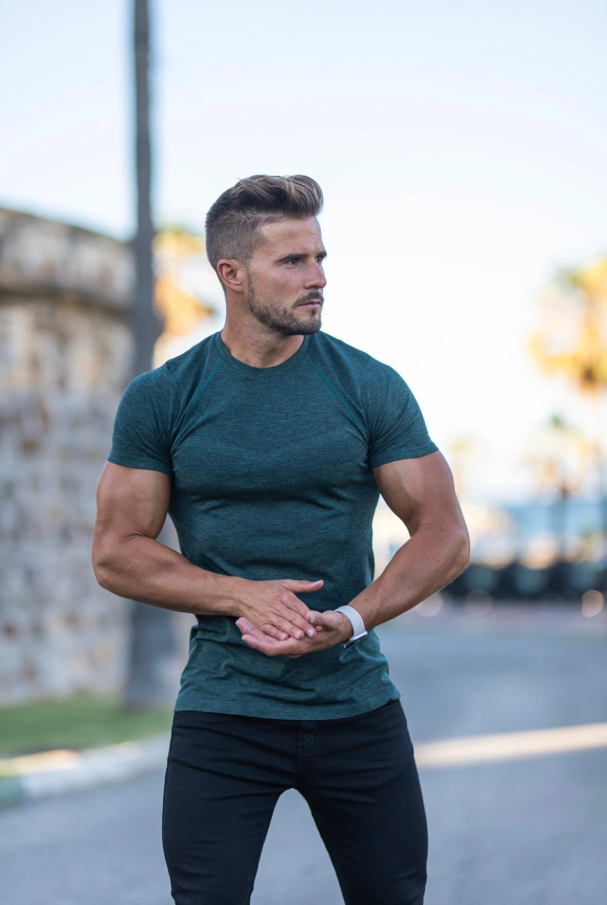 Father Sons Short Sleeve Khaki Crew Gym Top - FSM031 - Image 5