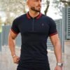 Father Sons Classic Black / Red Collar And Sleeve Contrast Polo Short Sleeve - FSH619