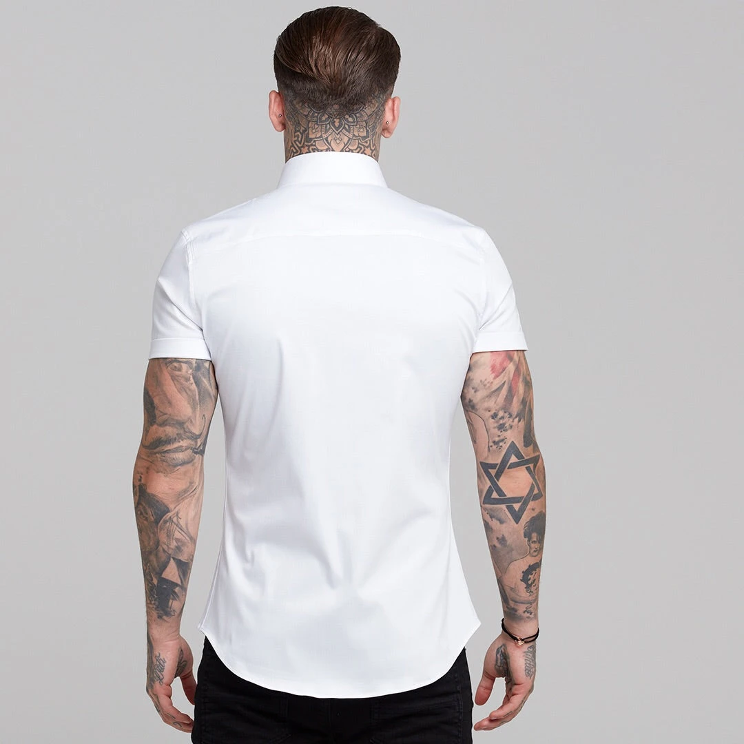 Father Sons Slim Sateen Classic White With White Embroidery - FS395 - Image 13