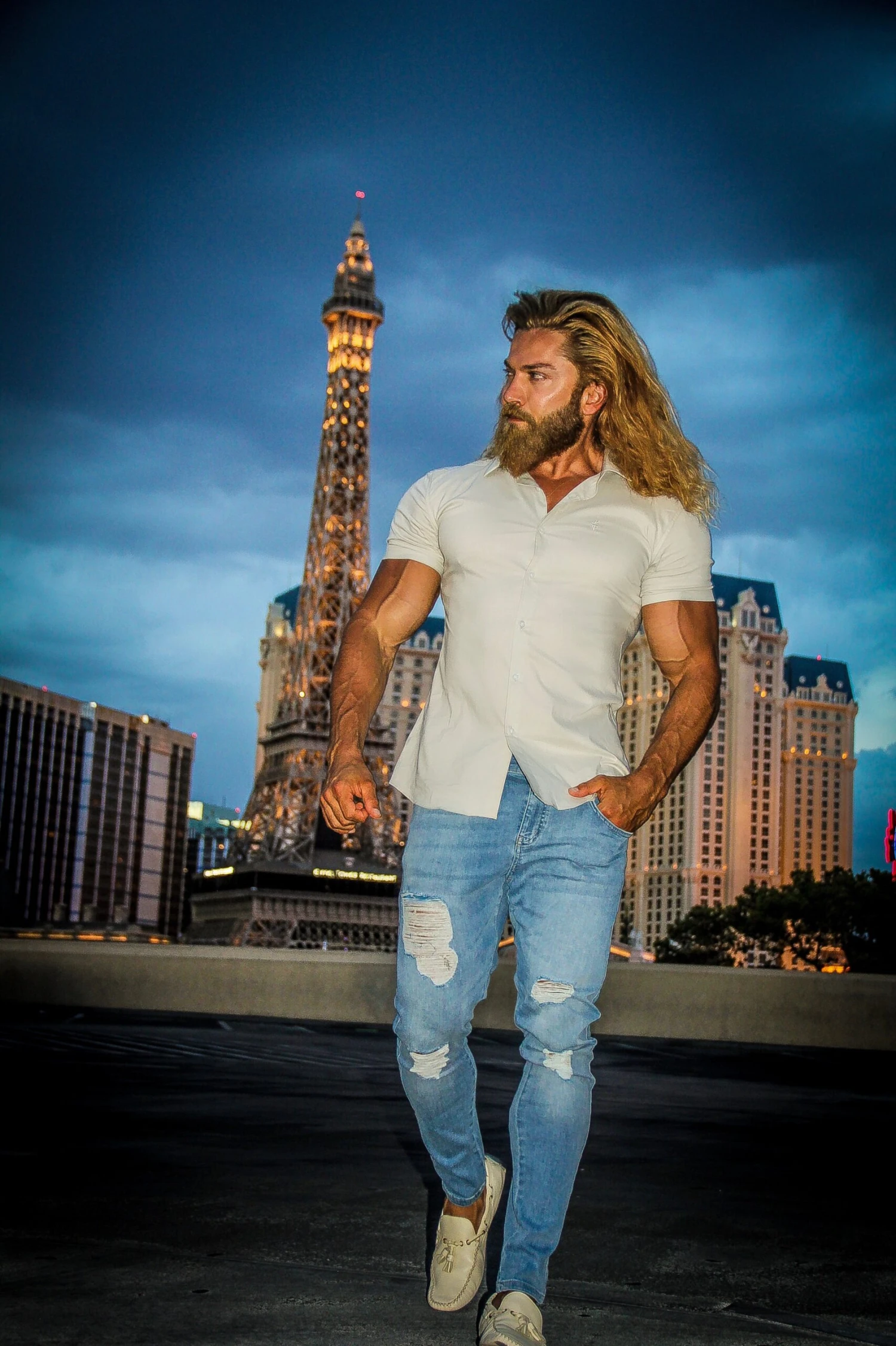 Father Sons Super Slim Stretch Classic Light Beige Short Sleeve - FS559 - Image 4