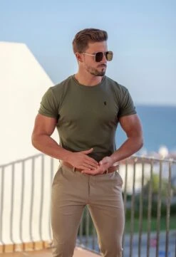 Father Sons Classic Khaki Pima Crew T Shirt Short Sleeve - FSH532