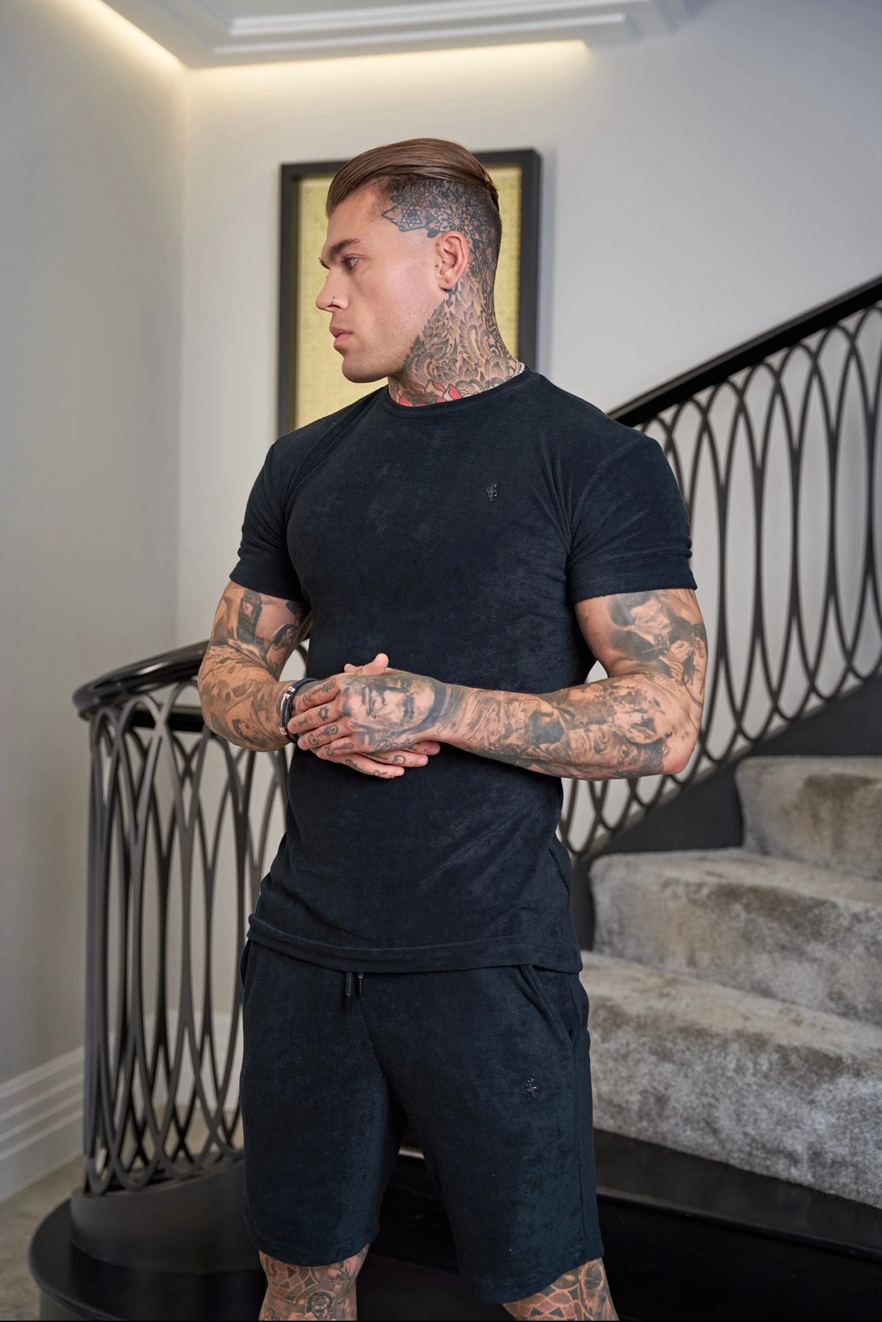 Father Sons Black Towelling Shorts - FSH817 - Image 5