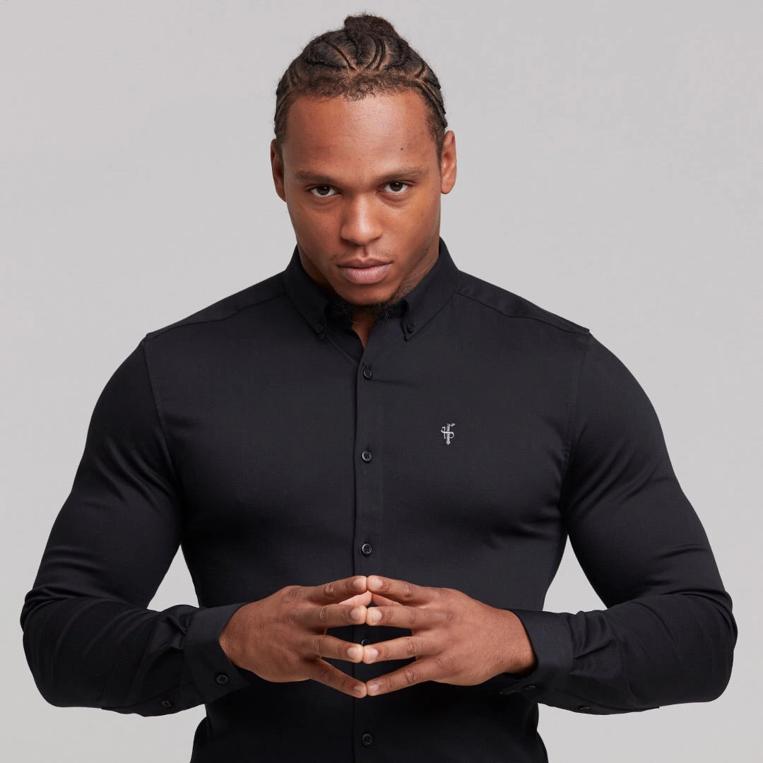 Father Sons Super Slim Stretch Black Denim Long Sleeve (Silver Emblem) - FS295 - Image 5