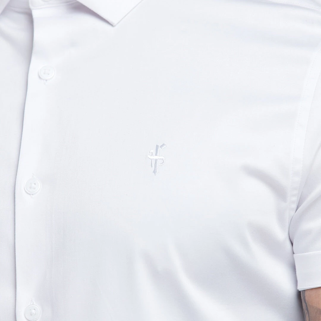 Father Sons Slim Sateen Classic White With White Embroidery - FS395 - Image 14