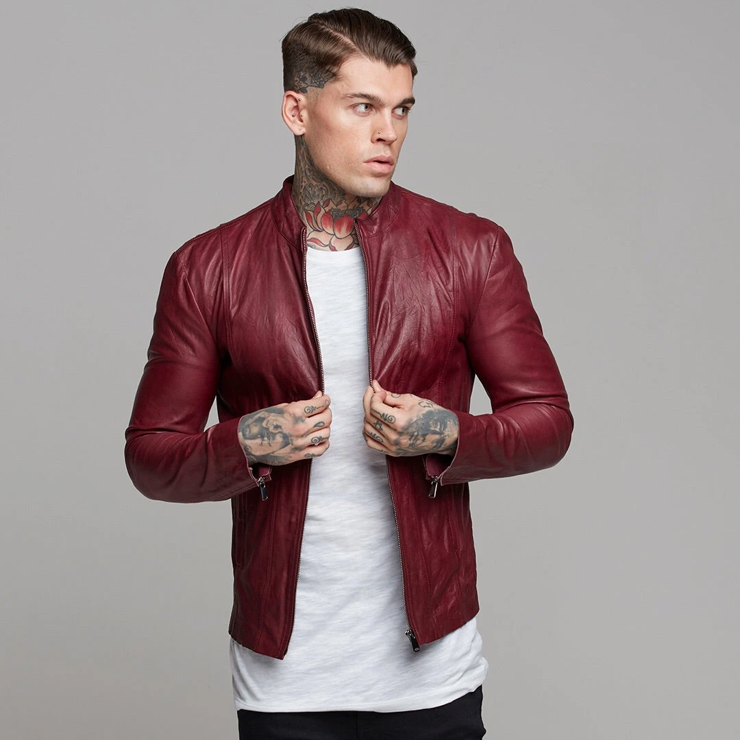 Father Sons Oxblood Lambs Leather Jacket - FSH257 - Image 9