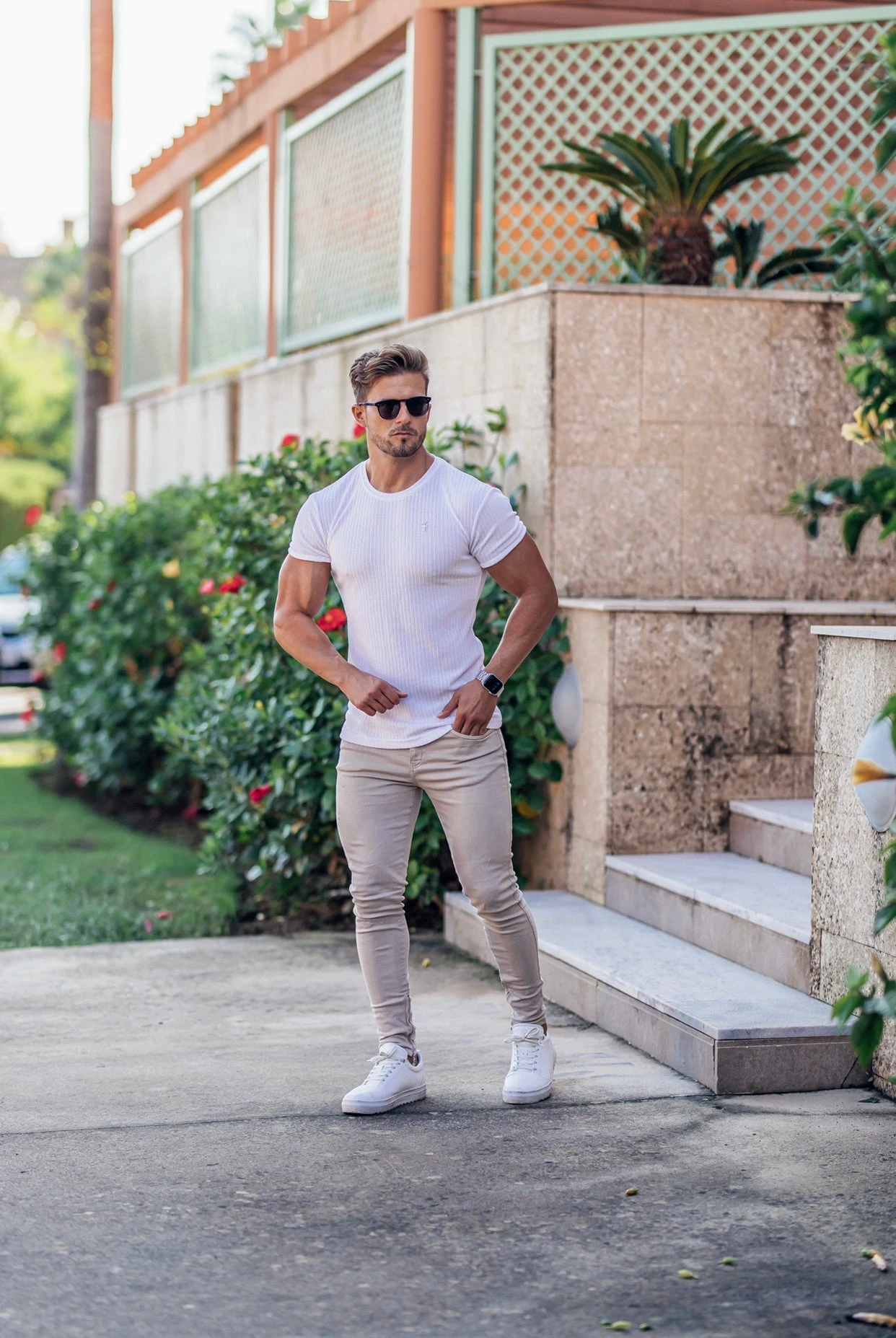 Father Sons Classic White Rib Crew T Shirt With Silver Decal - FSH636 - Image 13