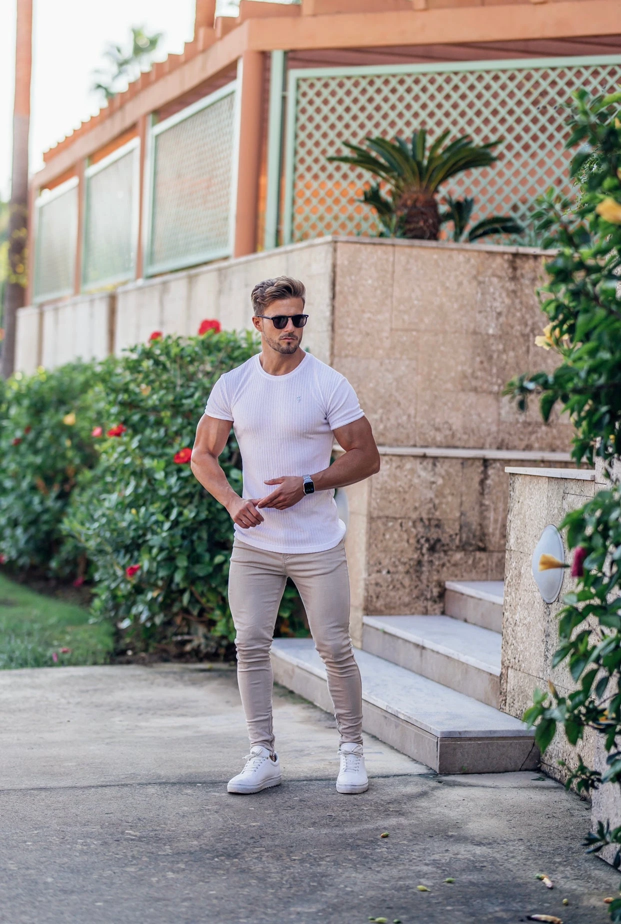 Father Sons Classic White Rib Crew T Shirt With Silver Decal - FSH636 - Image 11