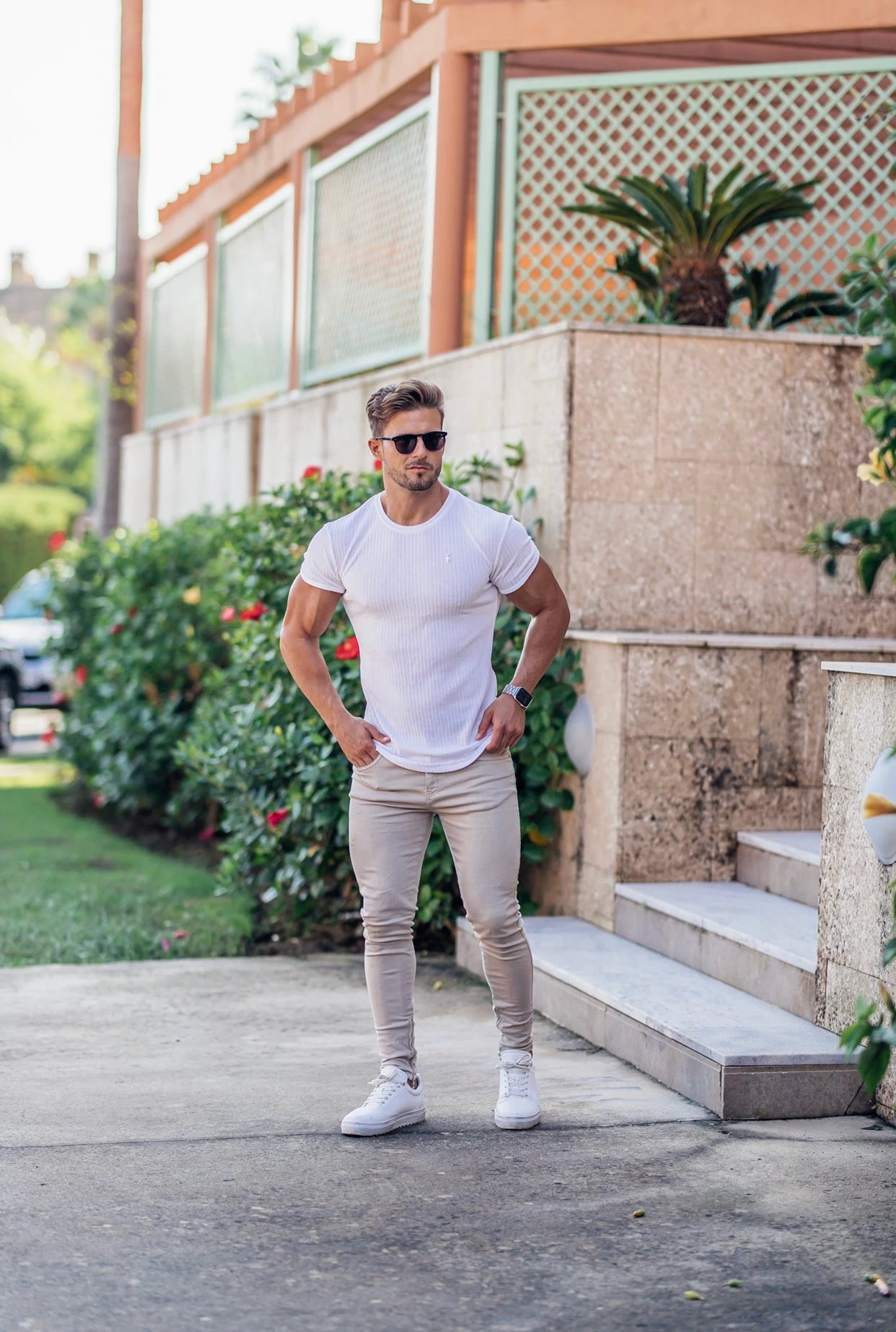 Father Sons Classic White Rib Crew T Shirt With Silver Decal - FSH636 - Image 8