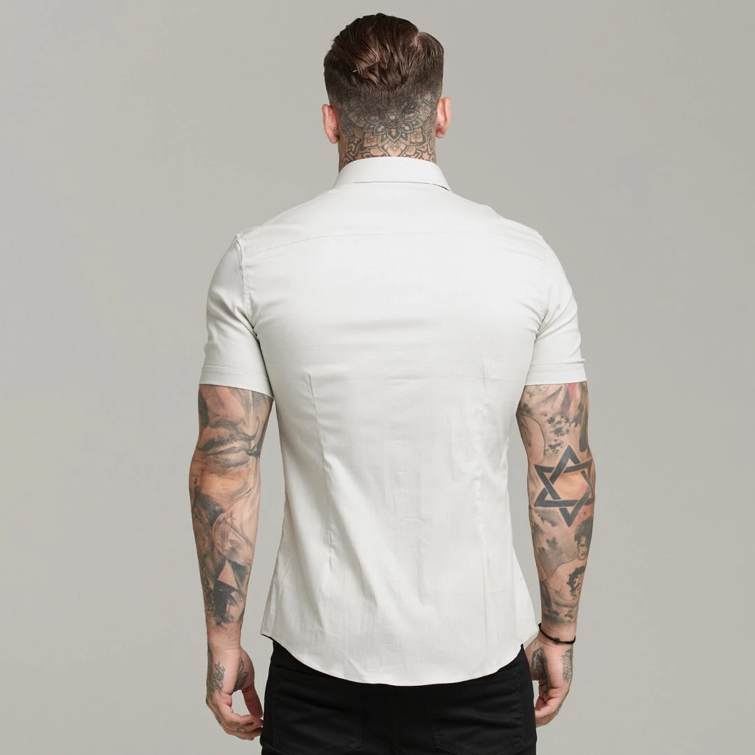 Father Sons Super Slim Stretch Classic Light Beige Short Sleeve - FS559 - Image 5