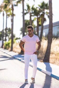 Father Sons Classic Pink V Neck - FSH743