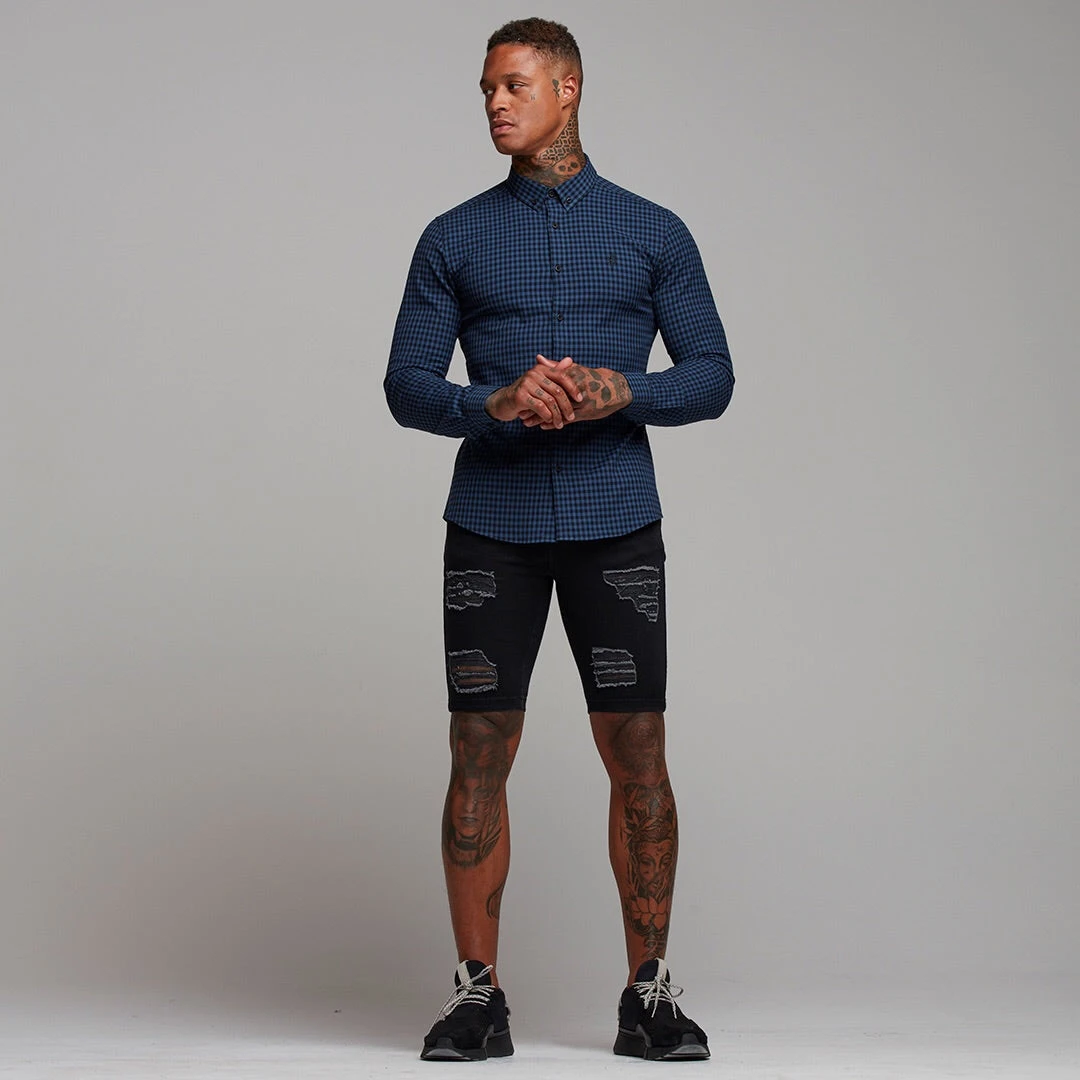 Father Sons Super Slim Ultra Stretch Blue & Black Check - FS474 - Image 9