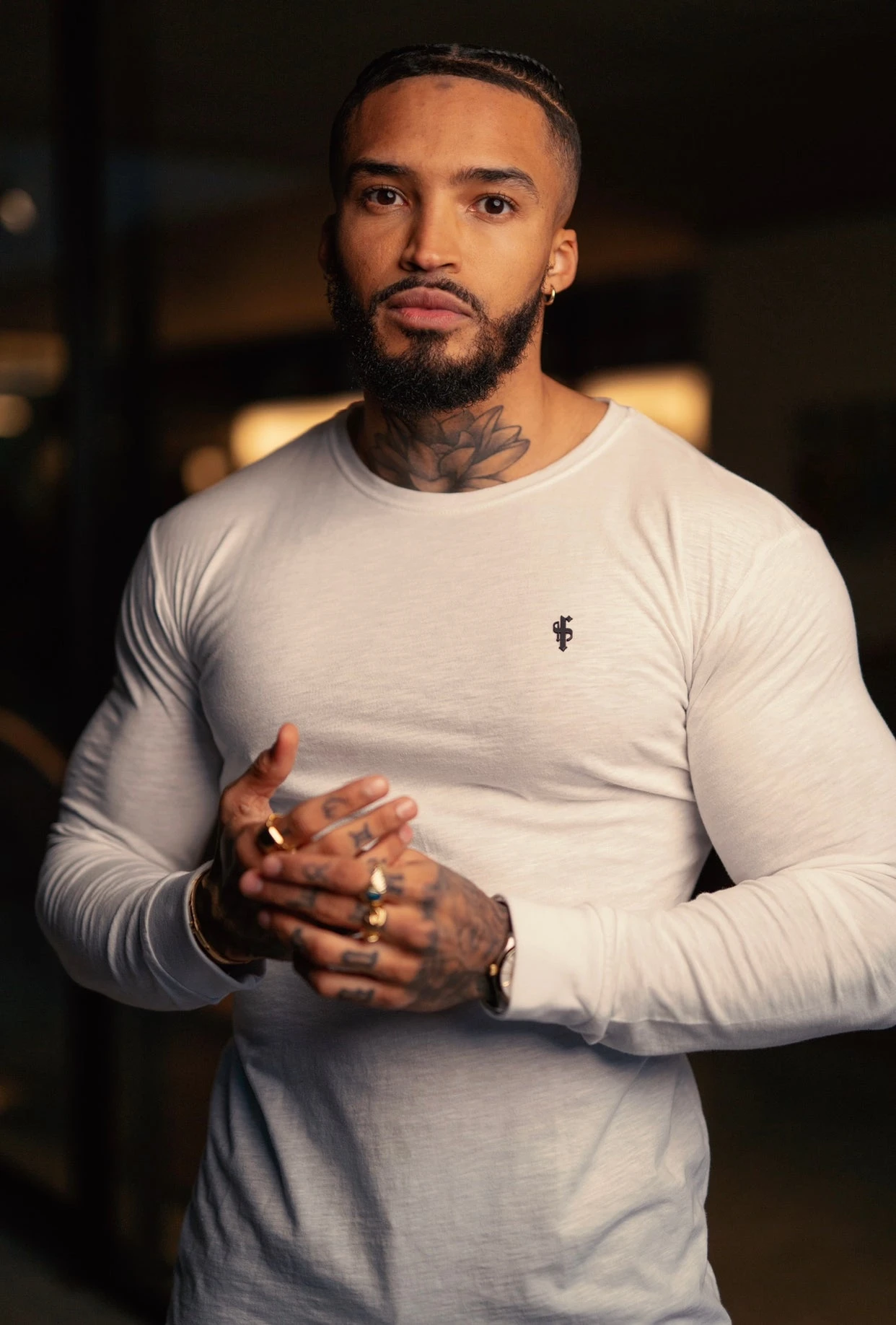 Father Sons White Slub Crew Long Sleeve With Cuff - FSH727 - Image 3