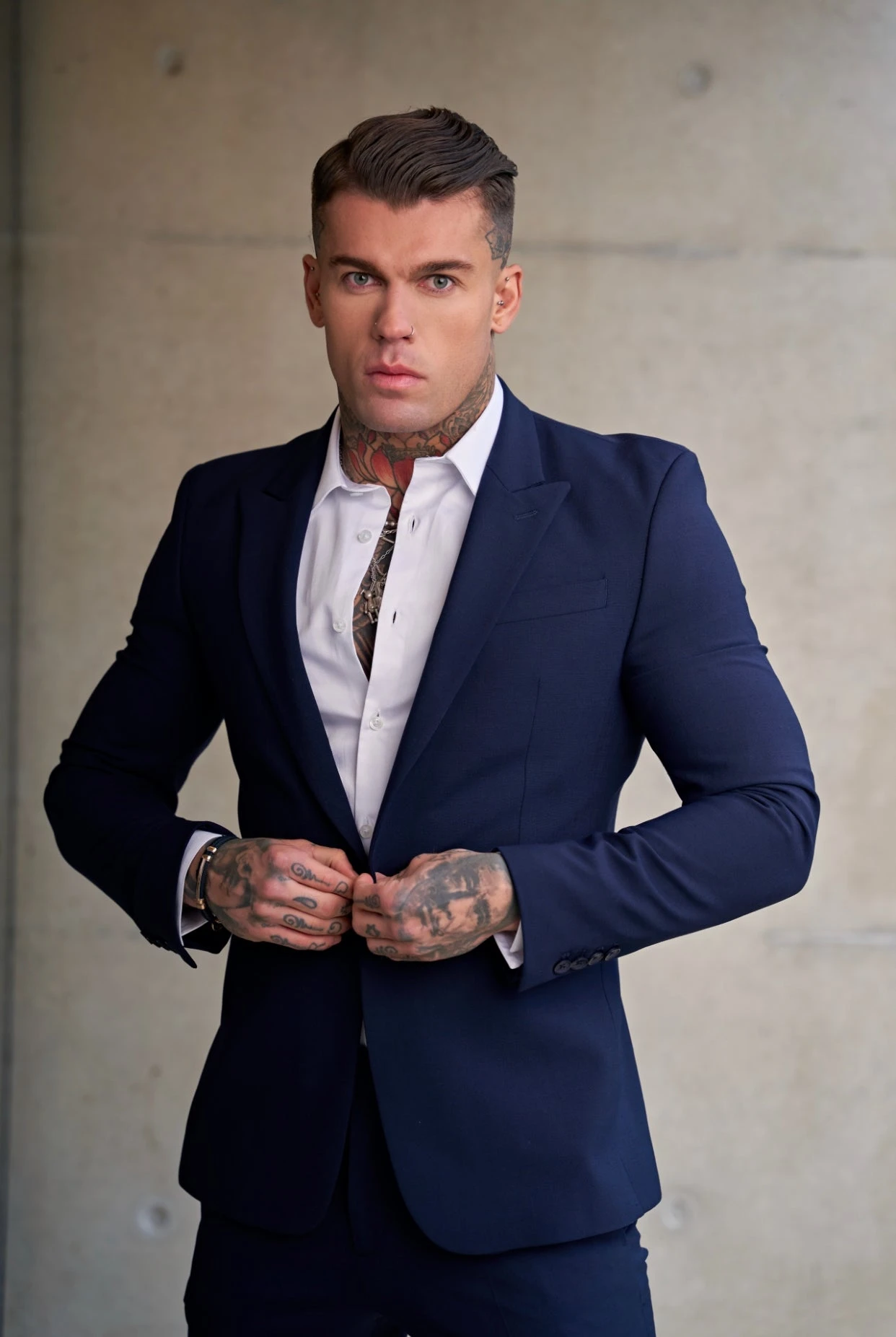 Father Sons Slim Formal Suit Jacket Plain Navy - FSJKT009 - Image 6