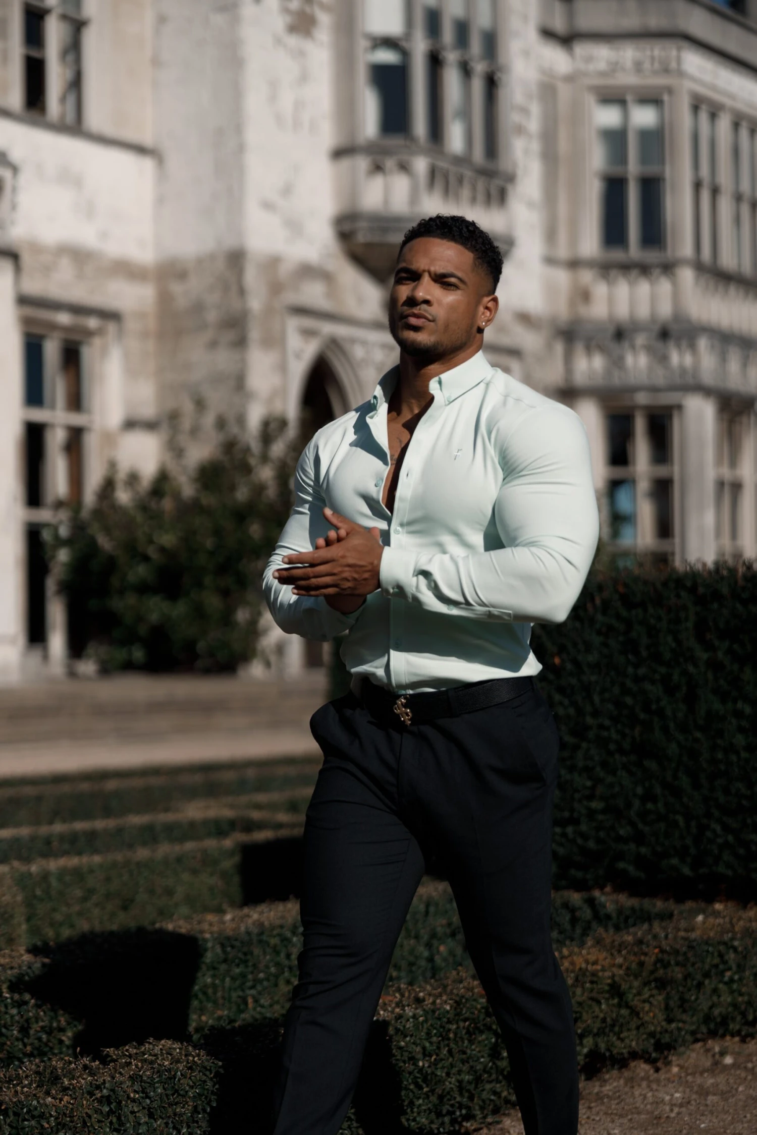 Father Sons Super Slim Scuba Mint Green Long Sleeve Stretch - FS878 - Image 2