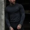 Father Sons Long Sleeve Charcoal Crew Gym Top With Raglan Sleeve Detail - FSM025