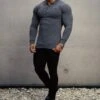 Father Sons Classic Dark Grey Long Sleeve Polo Shirt FSH037