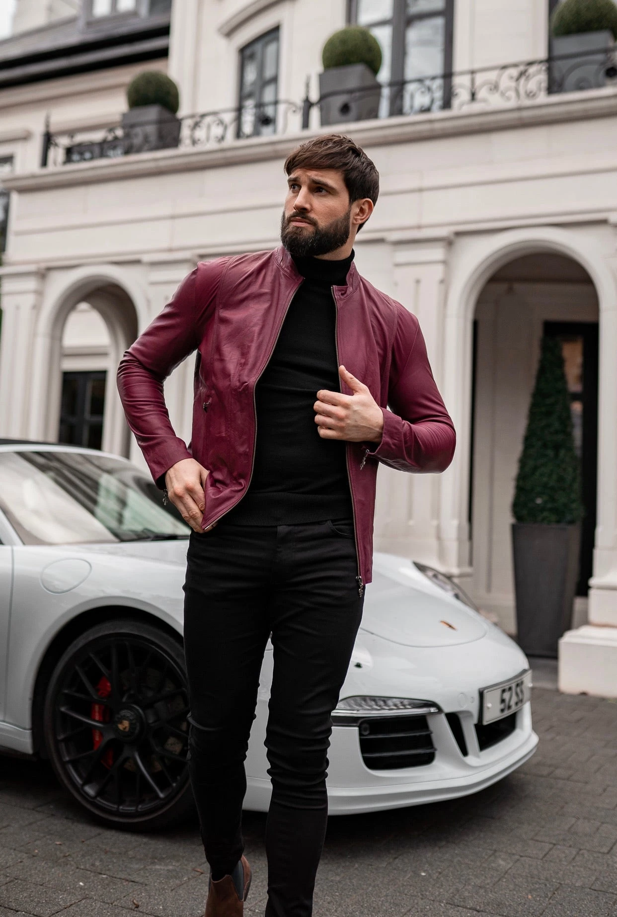 Father Sons Oxblood Lambs Leather Jacket - FSH257 - Image 5