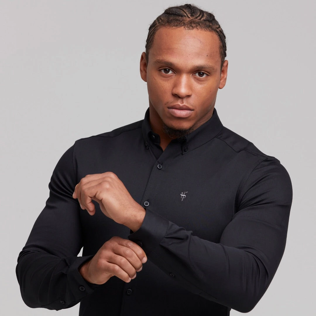 Father Sons Super Slim Stretch Black Denim Long Sleeve (Silver Emblem) - FS295 - Image 7