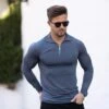 Father Sons Long Sleeve Slate Grey Half Zip Gym Top - FSH693