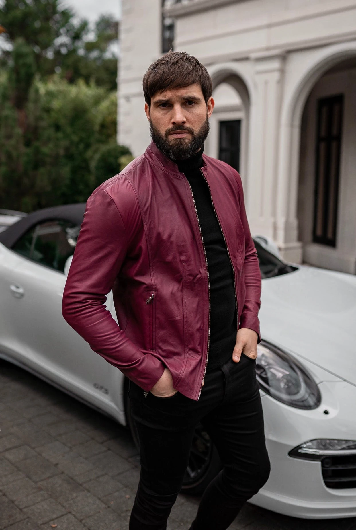 Father Sons Oxblood Lambs Leather Jacket - FSH257 - Image 6