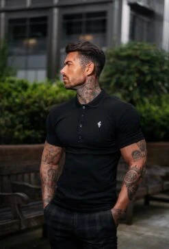 Father Sons Classic Black Polo Shirt - FSH041 (PRE ORDER 11TH JULY)