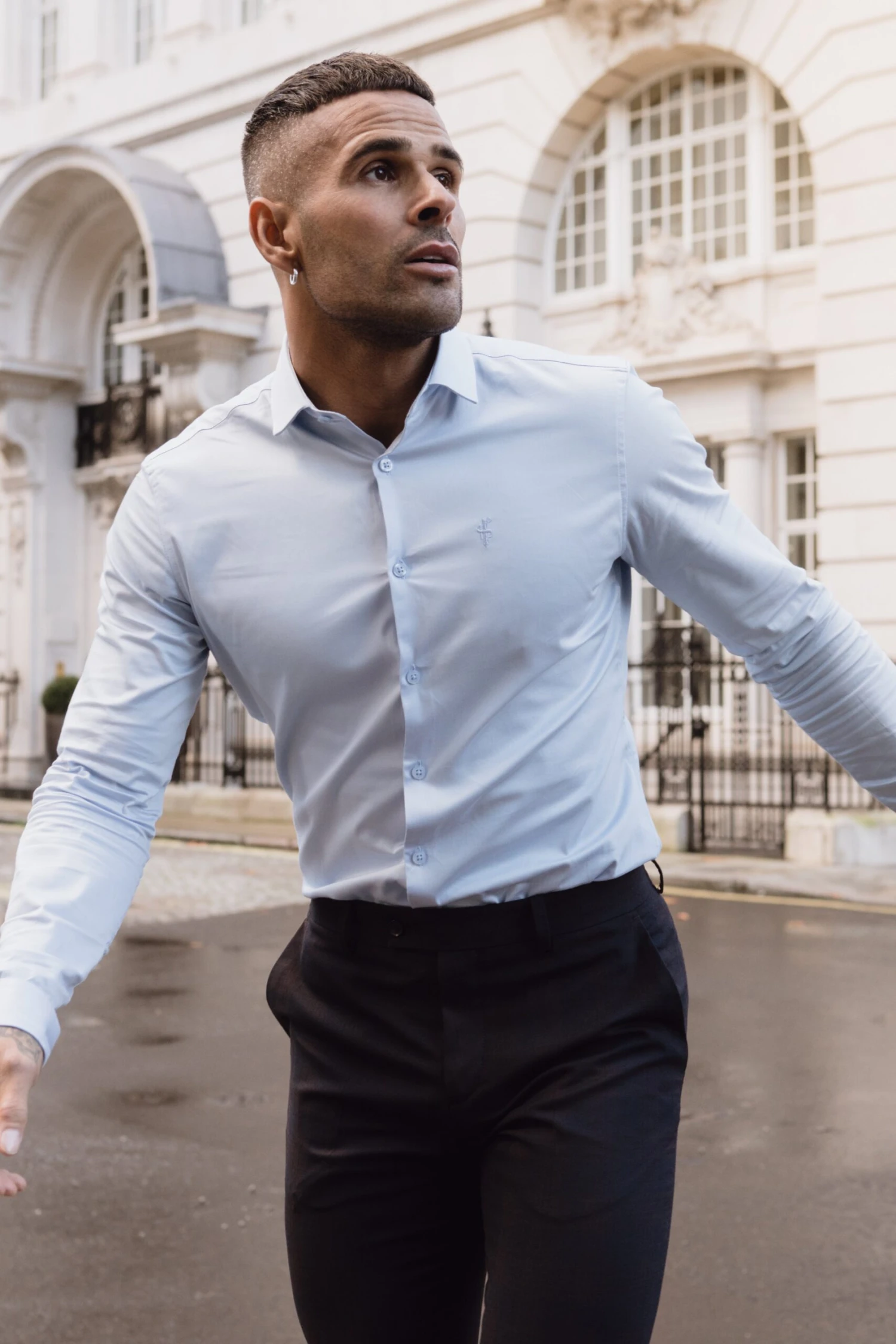 Father Sons Slim Formal Navy / Tan Stretch Trousers - FST004 - Image 9