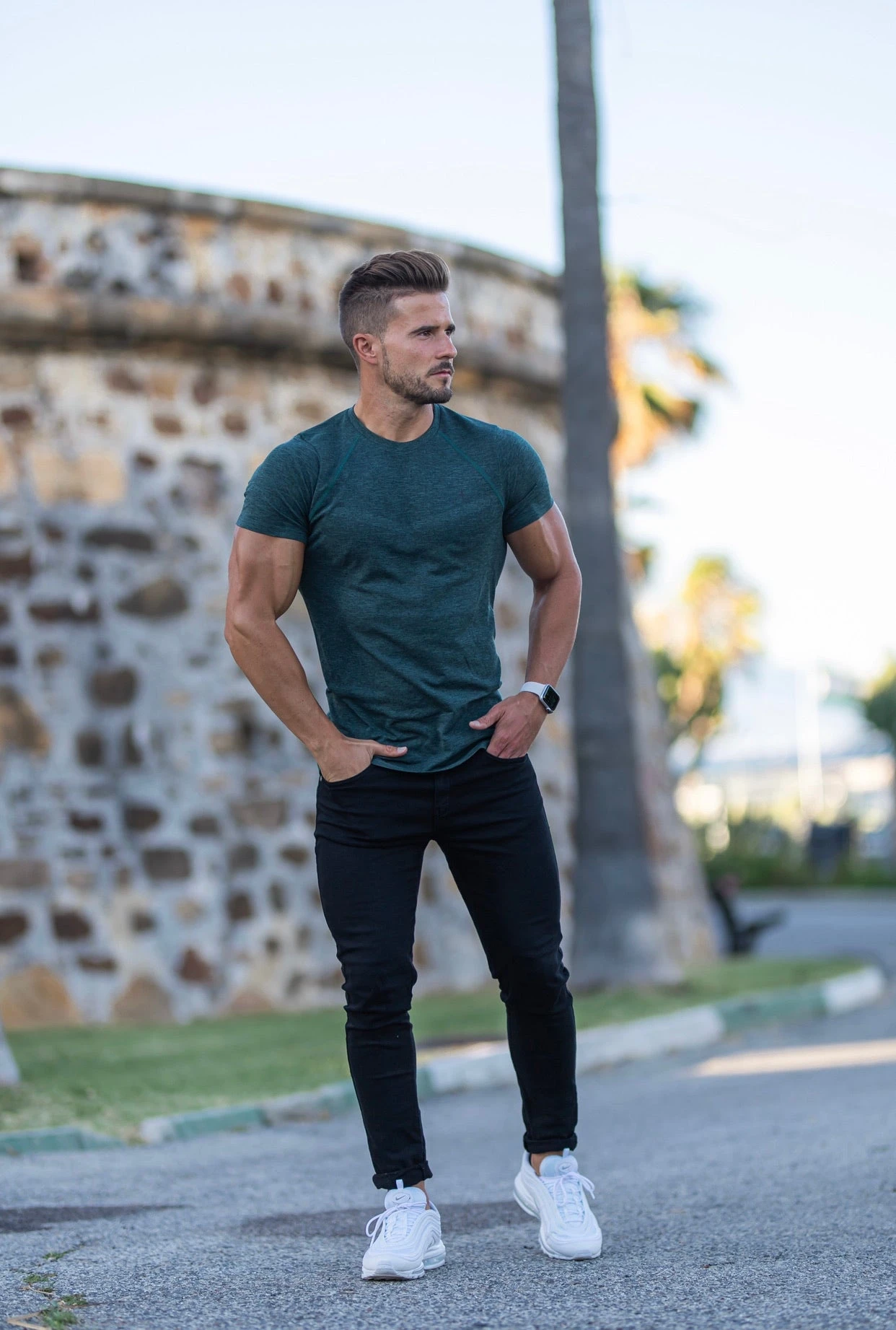 Father Sons Short Sleeve Khaki Crew Gym Top - FSM031 - Image 2