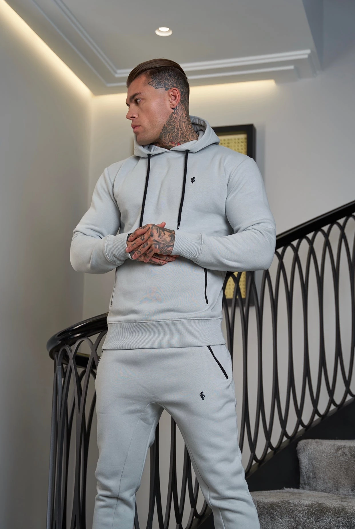Father Sons Stone Grey / Black Raglan Bottoms With Zipped Pockets - FSH718 - Image 4