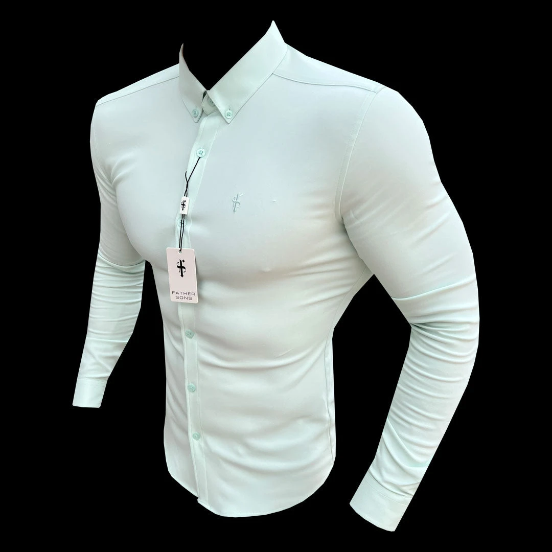 Father Sons Super Slim Scuba Mint Green Long Sleeve Stretch - FS878 - Image 5