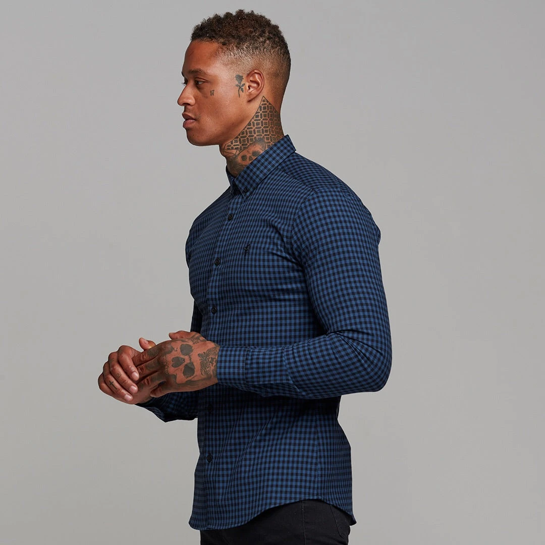 Father Sons Super Slim Ultra Stretch Blue & Black Check - FS474 - Image 7