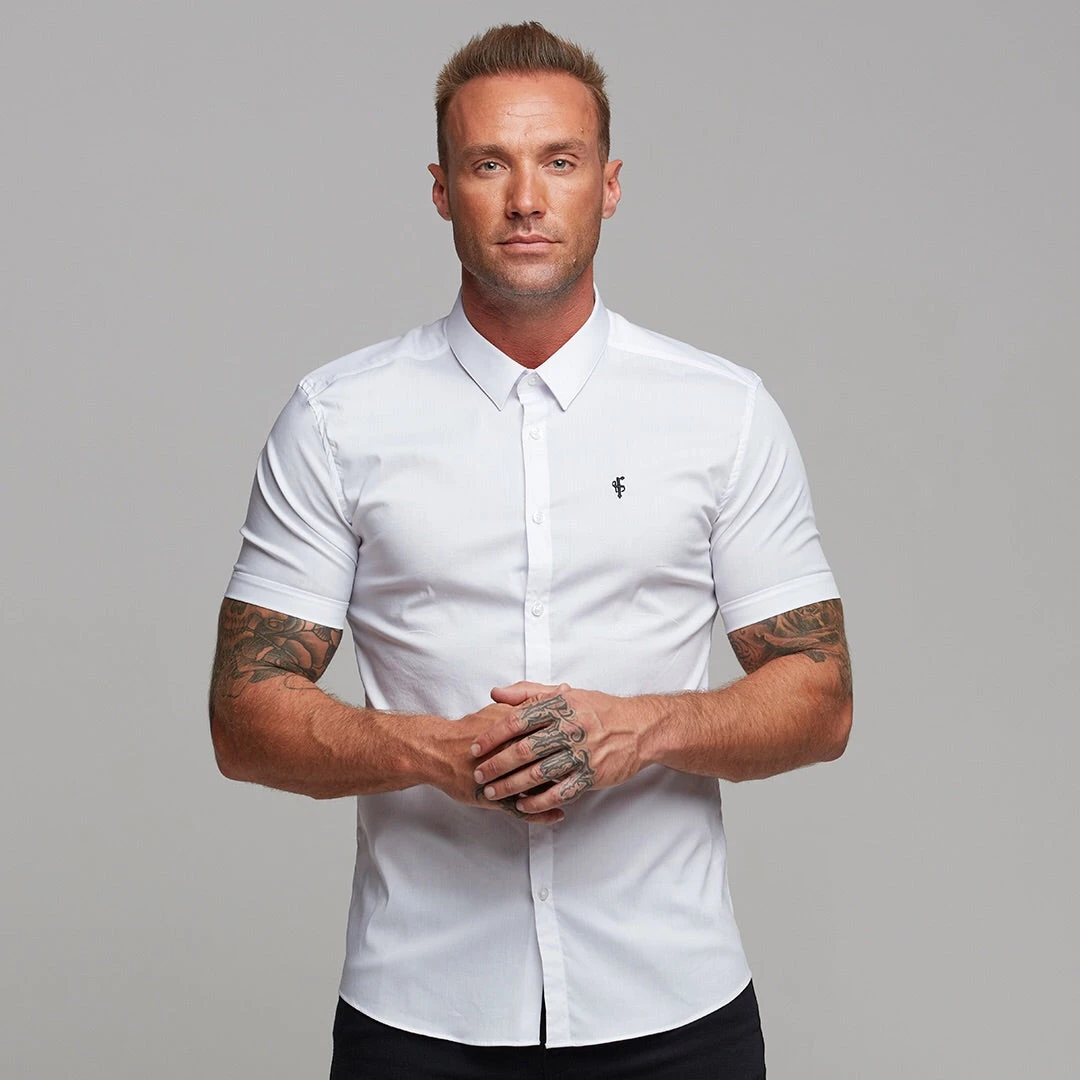 Father Sons Super Slim Stretch Classic White Short Sleeve - FS126 - Image 19