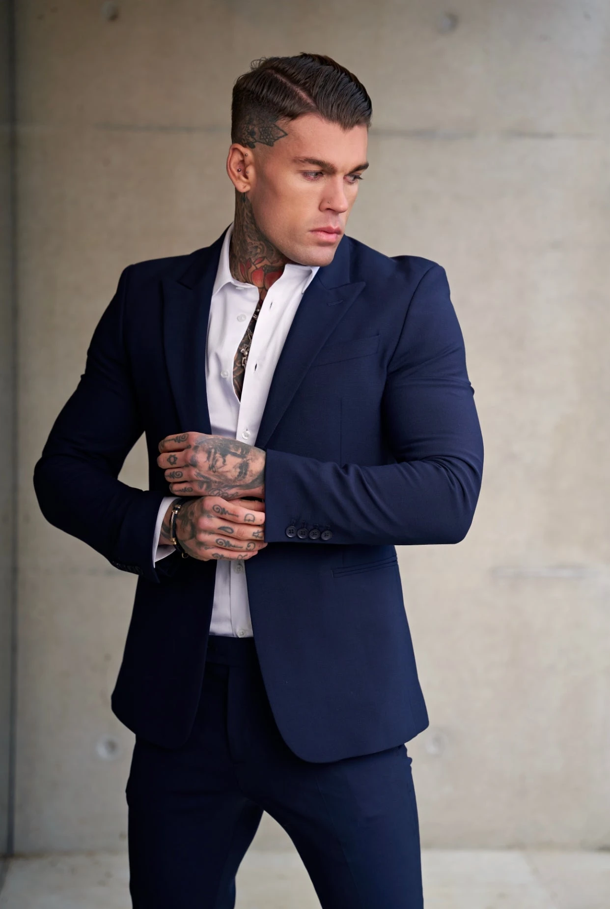 Father Sons Slim Formal Suit Jacket Plain Navy - FSJKT009 - Image 8